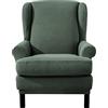 EBETA Jacquard Salvadivano Copripoltrona Trapuntato Adele, Copripoltrona con Orecchie Poltrona Protettiva Elasticizzato Antiscivolo (Verde chiaro)