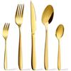 SWISON Set di posate oro acciaio inox servizo per 6 persone, 30 pezzi posate dorate da tavola con forchetta coltello cucchiaio