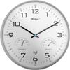 Mebus Orologio da parete radiocontrollato moderno con indicatore di temperatura e umidità, 30 cm, orologio radio soggiorno, orologio da cucina/modello: 52842 / colore: grigio
