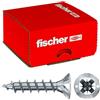 Fischer PowerFast II Viti Legno Truciolari Pozi CZF 3,5x25 Filetto totale, Testa svasata piana, Rivestimento in Cera, 300 Pz