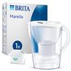 BRITA Caraffa filtrante acqua Marella (2.4L) incl. 1 x filtro BRITA MAXTRA PRO All-in-1 che riduce cloro, calcare, PFAS e metalli - Eleganza e funzionalità