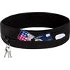 Waymaytecy Marsupio Running Uomo e Donna, Marsupio Sportivo Leggero, Impermeabile, Cintura da Corsa Porta Cellulare con Portachiavi, Cintura Palestra, per Jogging, Viaggi, Escursioni, Corsa(Nero-S)