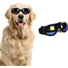 QKEPCY Occhiali per Cani da Sole Pieghevole Pet Dog Occhiali Protezione UV Impermeabili Antineve Antivento Antipolvere per Cani di Taglia Media o Grande(Nero)