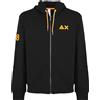 Sun68 Felpa Hood Zip Patch Fluo Nero