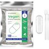 ATLEMISME Capsule Vuote Vegetali Taglia 1 (1000 Unità) con 2 Cucchiai - Senza Gelatina, Taglia Pillole e OGM - Facili da Riempire, Ideali per Vegani e Vegetariani