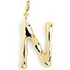 SINGULARU - Charm Letter XL. Pendente Iniziale in Ottone con Finitura Placcata Oro 18Kt. Combinabile con Collana. Gioielli da Donna. Lettera N