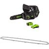 Greenworks Motosega a Batteria con Impugnatura Superiore, Motore Brushless, Lunghezza Barra 25cm, Batteria 40V 2Ah e Caricabatterie + GreenWorks 25cm Catena
