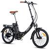 moma bikes Bicicletta Elettrica VAE Pieghevole di Passeggio, Ebike20.2, Alluminio, SHIMANO 7v, Batteria Ion Litio 36V 16Ah
