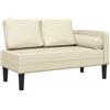 vidaXL Sdraio con Cuscini Crema in Similpelle, divano letto, divano imbottito, seduta da soggiorno, dormeuse, seduta da salotto, divano 2 posti
