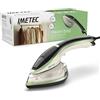 Imetec Steam Easy, ferro da stiro portatile verticale, stira in verticale e orizzontale, piastra ceramica, tripla regolazione di vapore e temperatura, display digitale, pronto in 30, 1200 Watt