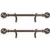 Decopolitan - Coppia di aste laterali per tende, colore bronzo scuro, 30-50 cm