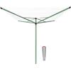 Brabantia - Stendibiancheria Topspinner - 50m di Spazio per Stendere - Corde Resistenti ai raggi UV & Profilo Antiscivolo - Incluso Picchetto in Metallo (45mm) - Leaf Green - ø 295 cm