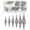 9Tong Anello Pesi Piombini da Pesca Mare Peso Pesca Piombo Kit Surfcasting Fondo Piombi con Girella Doppia