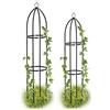 Relaxdays Grigliato a Colonna, Set da 2, Graticolati per Rampicanti, Resistente alle Intemperie, H:139 cm & 149 cm, Nero