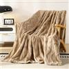 Qucover Coperta in Pelliccia Sintetica, Double-Face Lancio Plaid, Calda Invernale Soffice Reversibile per Divano e Letto, 127x152cm, Marrone