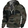 Generic Felpa con cappuccio mimetica classica da uomo, pullover mimetico verde militare, felpa tattica con cappuccio, giacca in pile da caccia con cerniera, felpa con cappuccio con motivo bosco, maglione