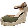 pvucpot Sandali Estivi da Donna Eleganti con Punta Chiusa, Stile Espadrillas Tacco a Zeppa e Chiusura a Fibbia