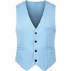 BREEWO Gilet Blazer Uomo Slim Fit Tinta Unita Gilet Tradizionale Uomo Primavera Autunno Diverse Tasche Gilet Casual Uomo Gentleman Business Urbana Gilet Moda Uomo F-Sky Blue L