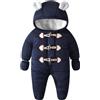 Suncadmious Tutina Invernale per Neonato Tutina in Cotone Sandwich Addensato Imbottito Caldo Vestiti in Cotone per Bambini Ragazzi Ragazze Tuta da Neve Giacca Invernale da Neve (Navy,66)