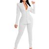 Generico Tailleur Donna Cerimonia Eleganti Suit da Cocktail in Due Pezzi Taglie Forti Completo Blazer Manica Lunga con Bottoni Aperto Pantalone Giacche Set Elasticizzate da Ufficio Per Business E Matrimoni