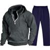 Generico Tuta Completa Uomo Casual Invernale Completo Sportiva Comode Offerta Tuta Ginnastica Felpa Senza Cappuccio Mezza Zip E Pantaloni Tute 2 Pezzi Sport Running Fitness Set Palestra Abbigliamento