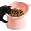 Caneem Ciotola per gatti, ciotole rialzate per cibo per gatti anti vomito, ciotole rialzate per gatti rialzate, ciotola rialzata inclinata, ciotola in ceramica per animali domestici per gatti con faccia