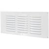 Nordborn Griglia di ventilazione in metallo da 35 x 15 cm, con zanzariera (35 x 15 cm, colore bianco)
