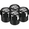 PSL Set di 4 tappi antipolvere per valvole pneumatici, colore nero, in metallo cromato, compatibili con MG cars MGb MG6 MG3 gt zr zs zt Midget Magnette