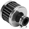 Akozon Filtro aria, 13mm/0.5in Mini filtro di aspirazione aria Sfiato Carter sfiato Accessorio universale per auto(Argento)