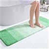 Homaxy Morbido tappeto da bagno, 40 x 120 cm, antiscivolo, lavabile, a pelo lungo, in microfibra, assorbente, colore: verde