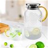 SLTAXAR Teiera in Vetro 1800 ml Brocca Acqua Vetro Borosilicato Teiera in Vetro Trasparente con Coperchio e Manico Teiera con Inserto per Colino Brocca di Acqua Calda per tè Tisane e tè alla Frutta