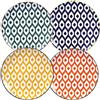 WishDeco Set di 4 Piatti da Insalata, Piatti Piani Porcellana 22 cm, Piatti Piccoli Colorati, Piatti da Dessert, Servizio Piatti Moderni per Pasta, Sushi, Pizza, Antipasti