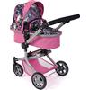 Bayer Chic 2000® Passeggino per bambole 2 in 1 Mika - Rosa Navy - Pieghevole - Manico regolabile in altezza 47-80 cm - Telaio moderno - Bambole fino a 52 cm - 4-8 J Unicorno