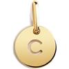 SINGULARU - Mini Medallion Letter. Pendente Iniziale in Argento Sterling 925 con Finitura Placcata Oro 18Kt. Combinabile con Collana. Gioielli da Donna. Lettera C
