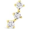 SINGULARU - Orecchino Singolo Triple Spark. Argento Sterling 925 con Finitura in Oro 18Kt. Chiusura a Pressione. Gioielli per Donna