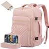LOVEVOOK Zaino da Viaggio Aereo Bagaglio a Mano, 40L Impermeabile Zaini Trolley Donna Cabin Max per Ryanair Easyjet 45x36x20, Grande Zaino Porta PC 17 Pollici Valigia Borsa a Zainetto, Rosa