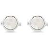 Tuscany Silver Gemelli rotondi da 15 mm in madreperla sfaccettata da uomo in argento sterling