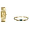 Fossil - Orologio da uomo Carraway e bracciale component - Movimento a tre lancette, orologio in acciaio inossidabile color oro e bracciale in malachite verde