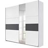 Rauch Möbel Korbach - Armadio per Ante sospese, 2 Ante con Specchio, Set di Accessori Premium 2 aste, 6 Ripiani, 1 Listello, 1 Listello con Ganci, 1 Set di smorzatori (Larghezza x Altezza x