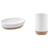 Gedy G-Canberra saponetta, Misure e Peso: 3X13X9,5 CM & 0,184 kg, Porta Sapone Solido & G-Canberra Portaspazzolini da Bagno, Misure e Peso: 10,5X7X7 CM & 0,254 kg