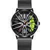 RORIOS Orologio Moda da Uomo Orologi da Polso Analogico Quarzo Orologi Design Mozzo Auto Orologi Cool Impermeabile con Cinturino in Acciaio Inossidabile Maglia Verde B