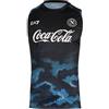 SSC Napoli Canotta Smanicata Allenamento, EA7 Prodotto Ufficiale, Maglia Calcio Blu Adulto 2024/2025 - S