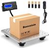 Bonvoisin Bilancia Postale 300kg/660lb Bilancia pesa pacchi con display LCD esterno, piattaforma in acciaio inox, 4 batterie AAA e adattatore di rete inclusi, kg/oz/lb/lb-oz, conteggio (EU)