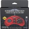 Retro-Bit Official Sega Mega Drive USB Controller 8-Button Arcade Pad for Sega Genesis Mini, Switch, PC, Mac, Steam, RetroPie, Raspberry Pi - USB Port (Crimson Red) - - Nintendo Switch