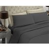BANZAII TEXTILE INNOVATOR ONLINE Banzaii Completo Lenzuolo Matrimoniale Maxi, Grigio Scuro 100% Microfibra Made in Italy, Lenzuolo Sopra 260 x 290 cm, Lenzuolo Sotto 180 x 200 x 25 cm, 2 Federe 52 x 82 cm