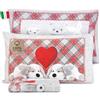 HomeLife Completo Lenzuola Matrimoniali Cotone Fantasia Made in Italy | Set Lenzuola Matrimoniale Cotone: Lenzuolo Matrimoniale Sopra, Lenzuolo Sotto Con Angoli, Due Federe Cuscini | Peluche Grigio