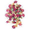 DRW Centro di fiori cuscino Cimitero, processioni, Chiese Matrimoni o sepolture Rose rosse ed eucalipto autunnale stile barca artificiale 80x54x28