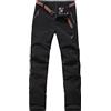 VERTAST Pantaloni da trekking da donna, con calda imbottitura, antivento, invernali, softshell, da sci, da snowboard, da trekking, per escursioni e per molte attività all'aperto, nero/rosso, 44
