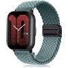 PaceBid 20mm Nylon Cinturino per Amazfit Active 2/Active/GTR Mini/GTS 4/GTS 4 Mini/Bip 3/Bip 3 Pro/GTS 3/2, Magnetica Intrecciato Cinturini di Ricambio per Amazfit T-Rex 3 Pro 44mm/GTR 42mm - Verde