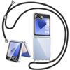 Mkej Custodia con Collana per Samsung Galaxy Z Flip 6/ Z Flip 7 FE, Cover Trasparente con Cordino, Case con Laccio Tracolla [Antiurto] [AntiGraffio] TPU Cover con Collana per Galaxy Z Flip 6 - Nero